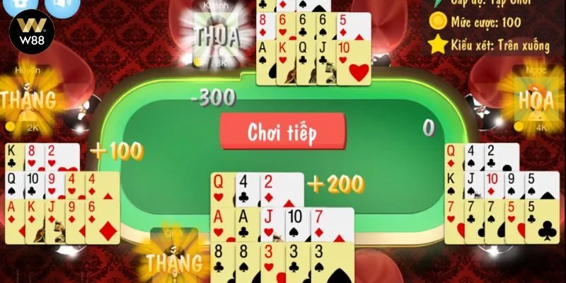 Cấu trúc xếp bài Mậu Binh cơ bản với 3 chi: 5 lá đầu, 5 lá giữa và 3 lá cuối Cấu trúc xếp bài Mậu Binh cơ bản với 3 chi: 5 lá đầu, 5 lá giữa và 3 lá cuối